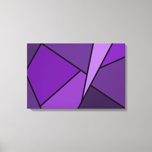 Abstracte Paarse polygons Canvas Afdruk (Voorkant)
