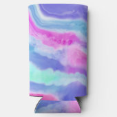 Abstracte Paarse Roze en Aqua Can of Flessenkoeler (Achterkant)