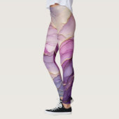 Abstracte Paarse Roze Gouden Chic Sparkle Leggings (Links)