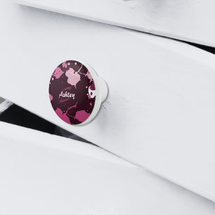 Abstracte Paarse roze schilderplaatjes laten valle Keramische Knop