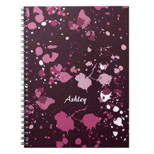 Abstracte Paarse roze schilderplaatjes laten valle Notitieboek