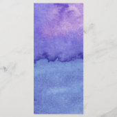 Abstracte Paarse Waterverf Bruiloft Menu Kaart (Achterkant)