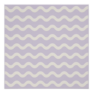 Abstracte Paarse Wavy Stripe Minimalistische Wall Perfect Poster