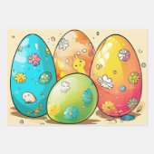 Abstracte Paasei Whimsy Wrap Inpakpapier Vel (Voorkant)