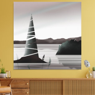 Abstracte Pacific Coast Minimale Kunst Canvas Afdruk