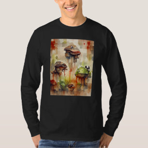 Abstracte paddenstoelen met eierstokken Pixel Imit T-shirt