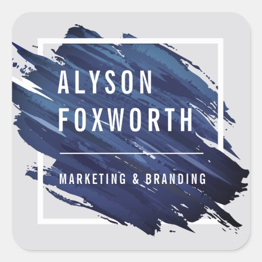 Abstracte Paint Logo Aangepast Vierkante Sticker (Voorkant)