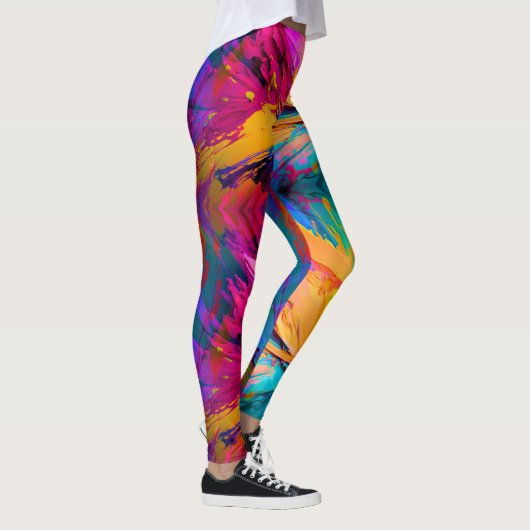 Abstracte Paint Pop Mode Leggings (Rechts)