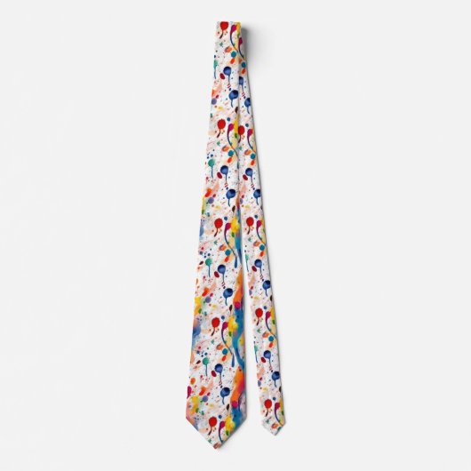 Abstracte Paint Splatter Patroon Kleurrijk Modern Stropdas (Voorkant)