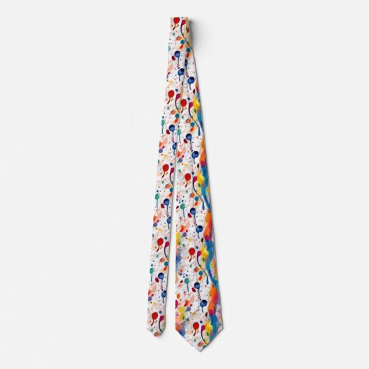 Abstracte Paint Splatter Patroon Kleurrijk Modern Stropdas (Achterkant)