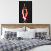 Abstracte Paint Splatter Roze Flamingo op bBlack Canvas Afdruk (Insitu (Slaapkamer))