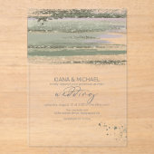 Abstracte Paint Strokes Wedding V3 ID886 Acryl Uitnodigingen (Voorkant)