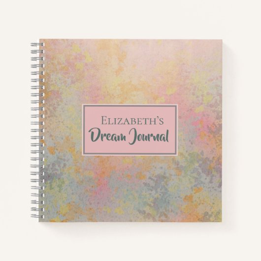 Abstracte Painted Spatter Pattern Dream Journal Notitieboek (Voorkant)