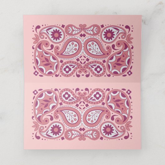  Abstracte Paisley Pattern Shades of Pink (Binnenkant ongevouwen)