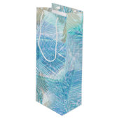 Abstracte palmbladeren botanische flora wijn cadeautas (Voorkant Gekanteld)