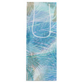 Abstracte palmbladeren botanische flora wijn cadeautas (Voorkant)