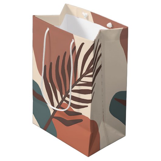 Abstracte palmbladminimalistische kunst medium cadeauzakje (Voorkant Gekanteld)
