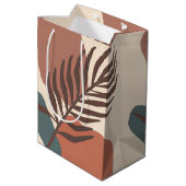 Abstracte palmbladminimalistische kunst medium cadeauzakje (Achterkant Gekanteld)
