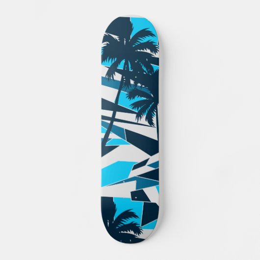 Abstracte palmbomen met surf skateboard (Voorkant)