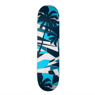 Abstracte palmbomen met surf skateboard