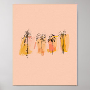Abstracte palmbomen poster