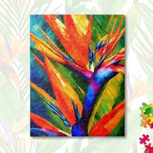 Abstracte Paradijsvogel Bloem Tropisch  Legpuzzel