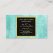 *~* Abstracte pasta Mint Aqua Gold Glitter Dust Visitekaartje (Achterkant)