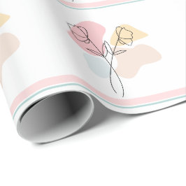Abstracte pasteelbloemen cadeaupapier