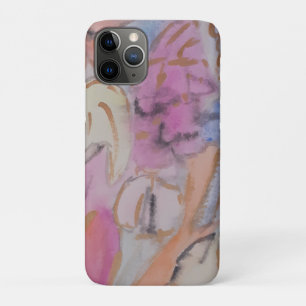 Abstracte pasteelbloemen iPhone 11 pro hoesje