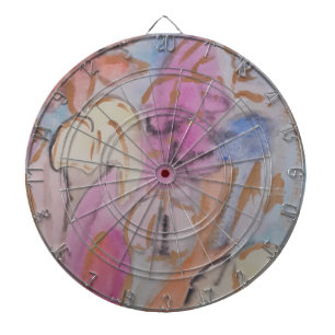 Abstracte pasteelbloemen dartbord