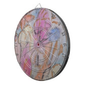 Abstracte pasteelbloemen dartbord (Voorkant Rechts)