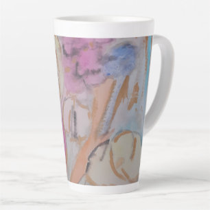 Abstracte pasteelbloemen latte mok
