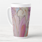 Abstracte pasteelbloemen latte mok (Linkerhoek)