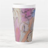 Abstracte pasteelbloemen latte mok (Voorkant)