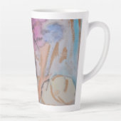 Abstracte pasteelbloemen latte mok (Rechts)