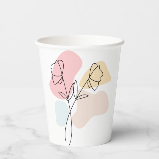 Abstracte pasteelbloemen papieren bekers (Achterkant)