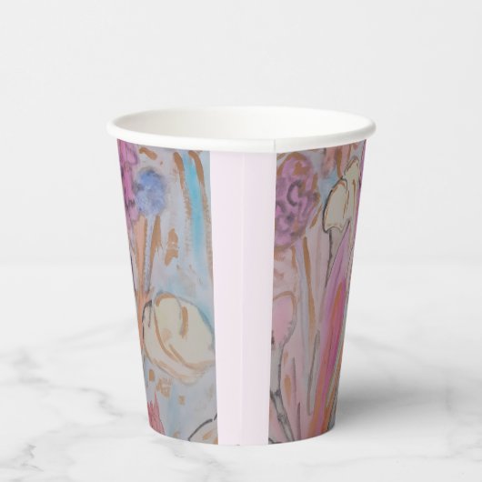 Abstracte pasteelbloemen papieren bekers (Rechts)