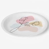 Abstracte pasteelbloemen papieren bordje (Gekanteld)