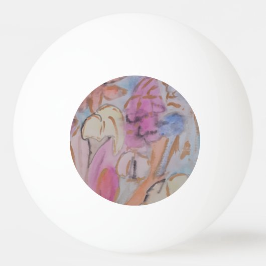 Abstracte pasteelbloemen pingpongballen (Voorkant)