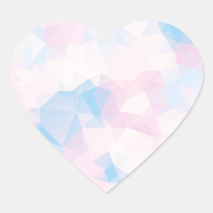 Abstracte pasteelkleuren met lage poly achtergrond hart sticker