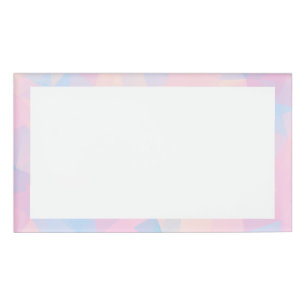 Abstracte pasteelkleuren met lage poly achtergrond naambadge