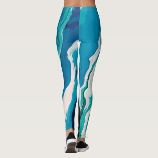 Abstracte pasteelverf Lagoon Edition Leggings (Achterkant)