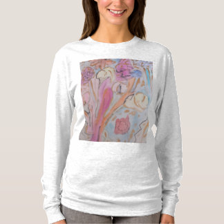 Abstracte Pastel Bloemen T-shirt