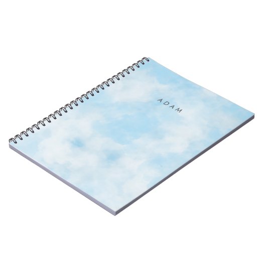 Abstracte Pastel Blue Sky Clouds personaliseren Notitieboek (Linkerzijde)
