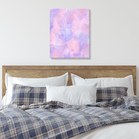 Abstracte pastel Blush roze en blauw Canvas Afdruk (Insitu (Slaapkamer))
