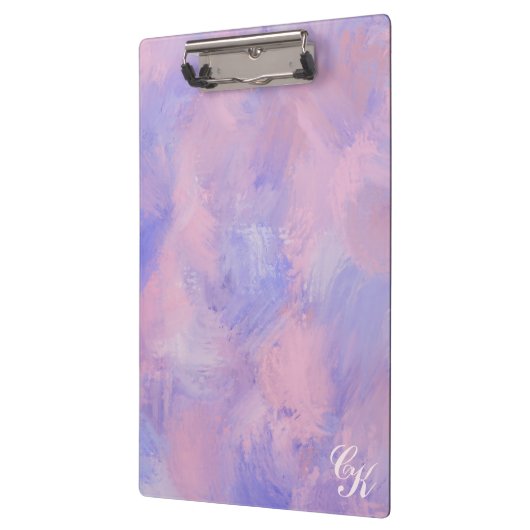 Abstracte pastel Blush roze en blauw Klembord (Links)