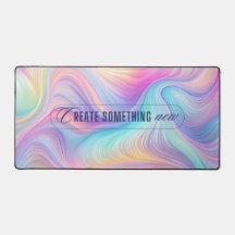 Abstracte Pastel Desk Mat met Inspirerend Quote