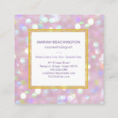*~* Abstracte Pastel Dusty Roos Lavendel Bokeh Sti Vierkante Visitekaartje (Achterkant)