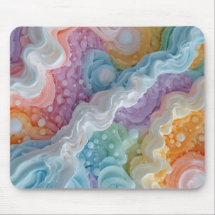 Abstracte pastel gekleurde golven muismat