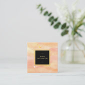 *~* Abstracte Pastel Gold Bubbles Stippen Vierkante Visitekaartje (Staand voorkant)